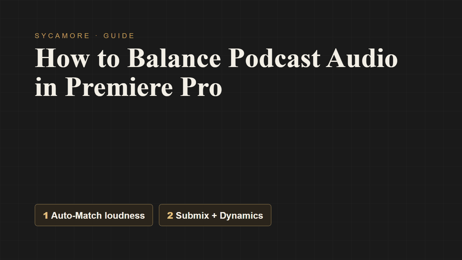 How to Balance Podcast Audio in Premiere Pro