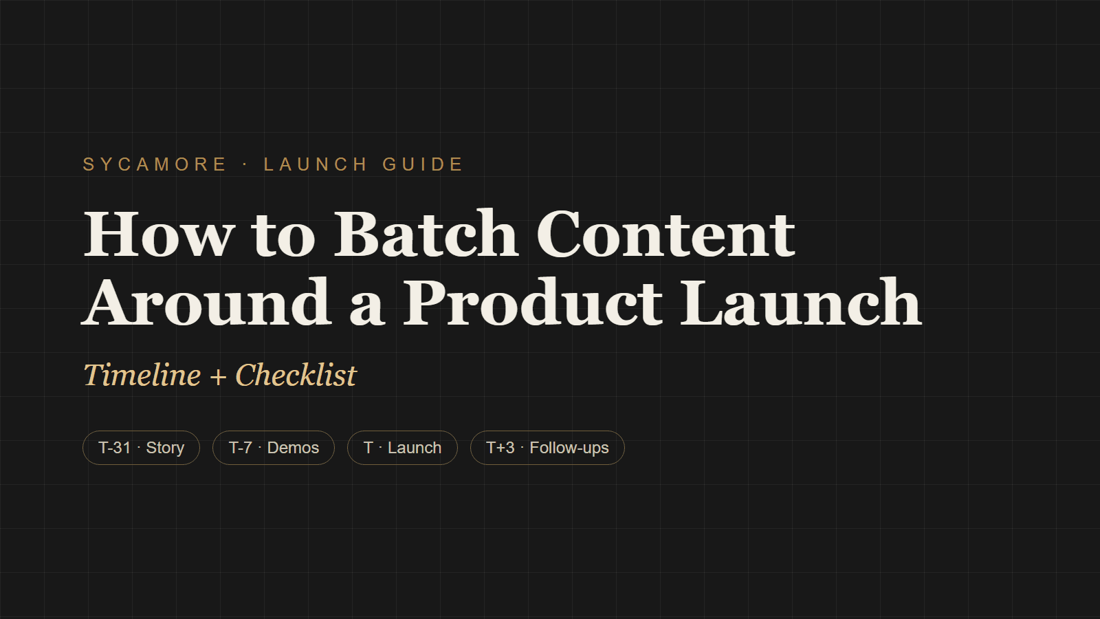 How to Batch Content Around a Product Launch (Timeline + Checklist)