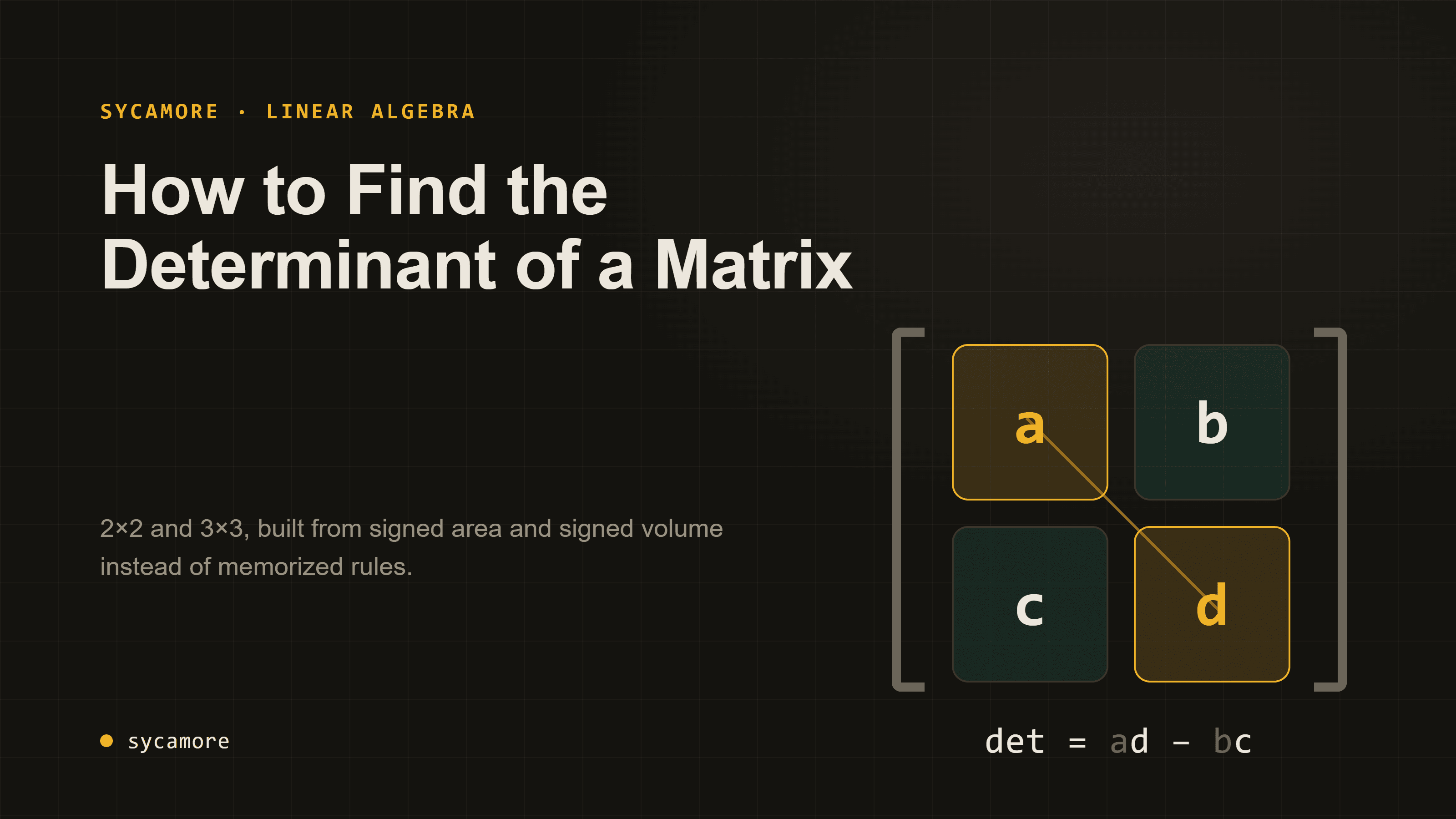 How to Find the Determinant of a Matrix (2x2 and 3x3)